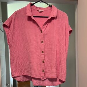Pink Button-Up Women's Top